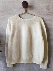 Easy Peasy Basis Sweater i hvid, strikkeopskrift