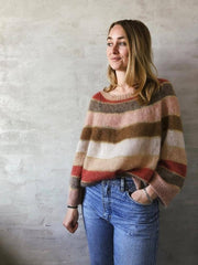 Fluffy fluffy sweater knitted in Isager Silk Mohair and Krea Deluxe Shiny, designed by Katrine Hannibal for Önling