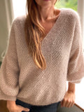 Fungus Sweater V - neck fra Refined Knitwear, silk mohair strikkekit Strikkekit Refined Knitwear