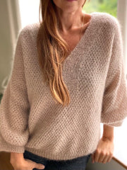 Fungus Sweater V - neck fra Refined Knitwear, silk mohair strikkekit Strikkekit Refined Knitwear