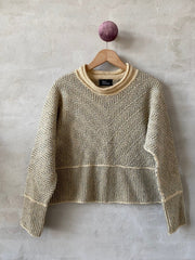 Jazz cardigan/sweater af Hanne Falkenberg, strikkekit | 01 Vinterhvid, 108 Mushroom