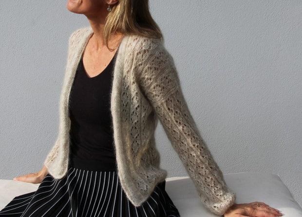 No 20 cardigan fra VesterbyCrea, strikkeopskrift Strikkeopskrift VesterbyCrea