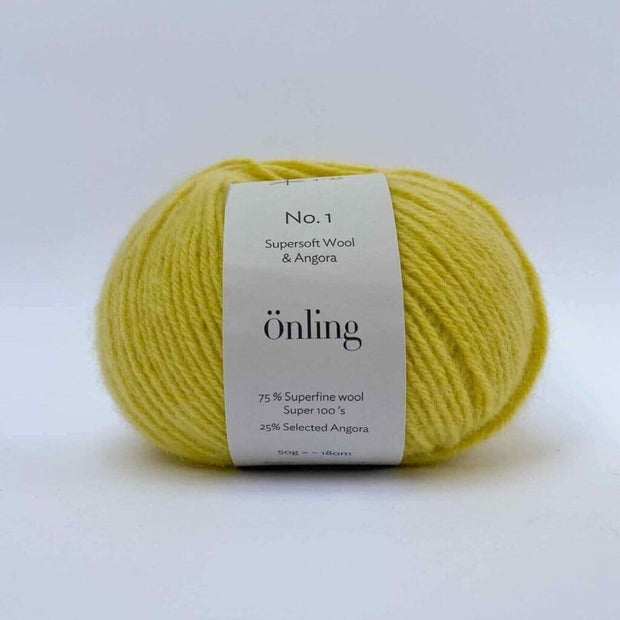 Önling No 1 - merino og angora garn Garn Lanecardate Gul (103503, cellery)