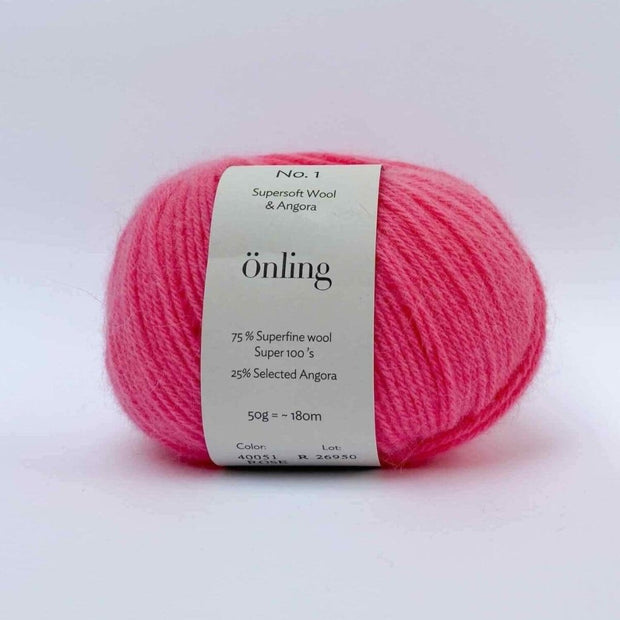 Önling No 1 - merino og angora garn Garn Lanecardate Pink (40051, rose)