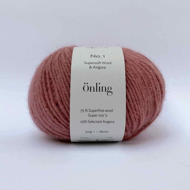 Önling No 1 - merino og angora garn Garn Lanecardate Mørk rosa (40097, cinnamon)