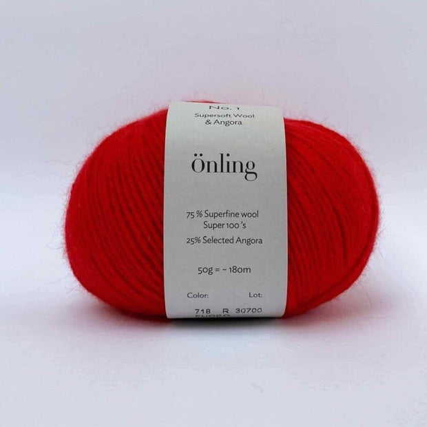 Önling No 1 - merino og angora garn Garn Lanecardate Rød (718, fuoco)