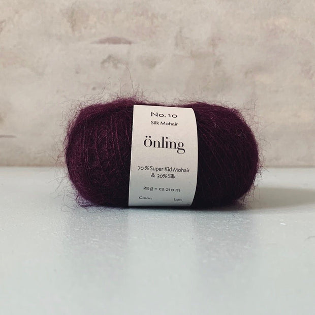 Önling No 10 - silk mohair garn - Vinrød