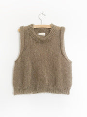 Saga vest fra Spektakelstrik, silk mohair strikkekit