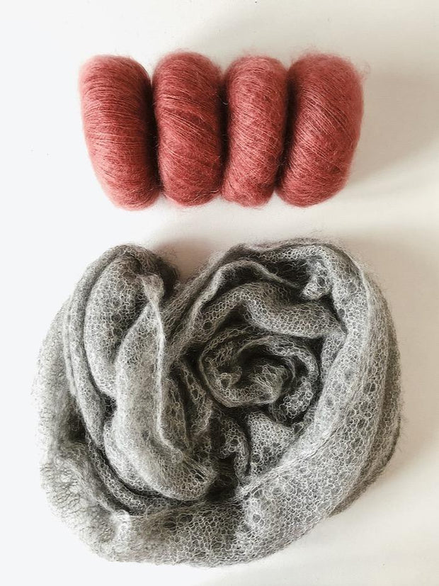 Sky sjal fra Önling, silk mohair strikkekit