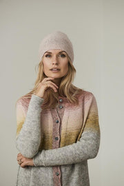 Ally knitted rose colored hat, made in soft and warm Isager Spinni wool and silk mohair