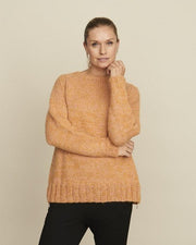 Ingeborg sweater, strikket i ferskenfarvet Önling No 1 og Cusi alpaca