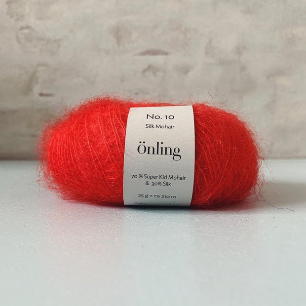 Önling No 10, Silk Mohair garn Garn Önling Orange-Rød (3779) 