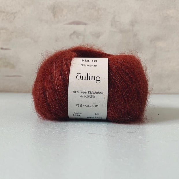 Önling No 10, Silk Mohair garn Garn Önling Rust rød (3144) 