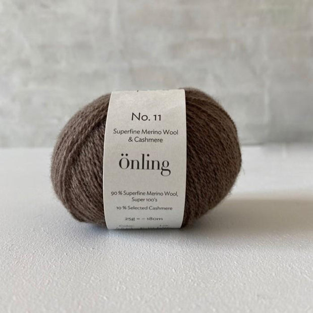 Önling No 11, bæredygtigt merino/cashmere garn Garn Önling Meleret brun (48M) 