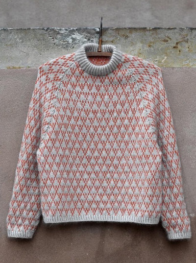 Spot sweater af Anne Ventzel, No 2 | Meget lys grå (3622 kosi), Mørk rosa (40097, cinnamon)